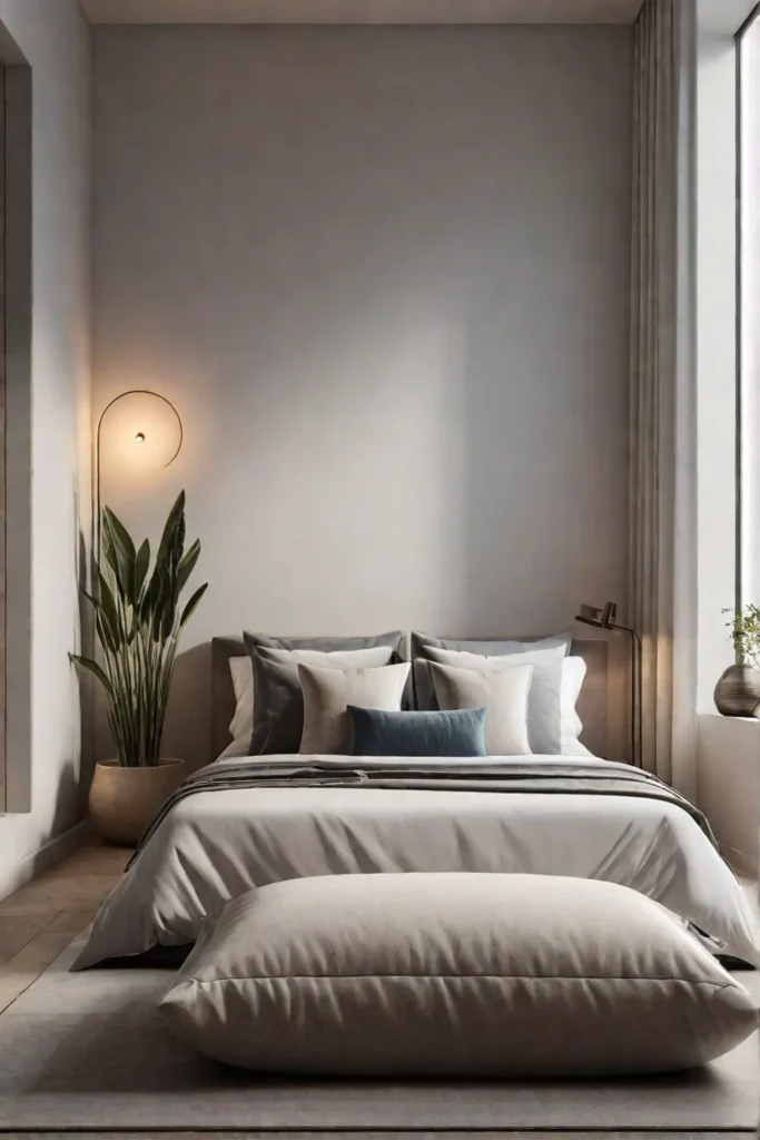 Bedroom designed for relaxation and introspection with a focus on wellbeing