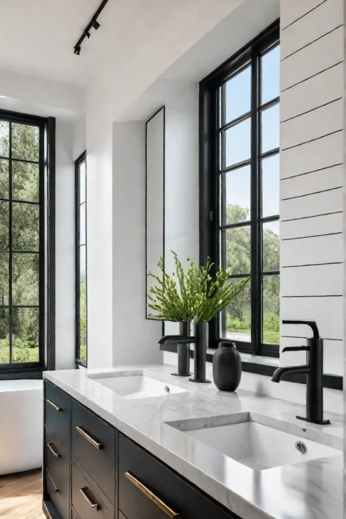 Bright and airy bathroom with double vanity