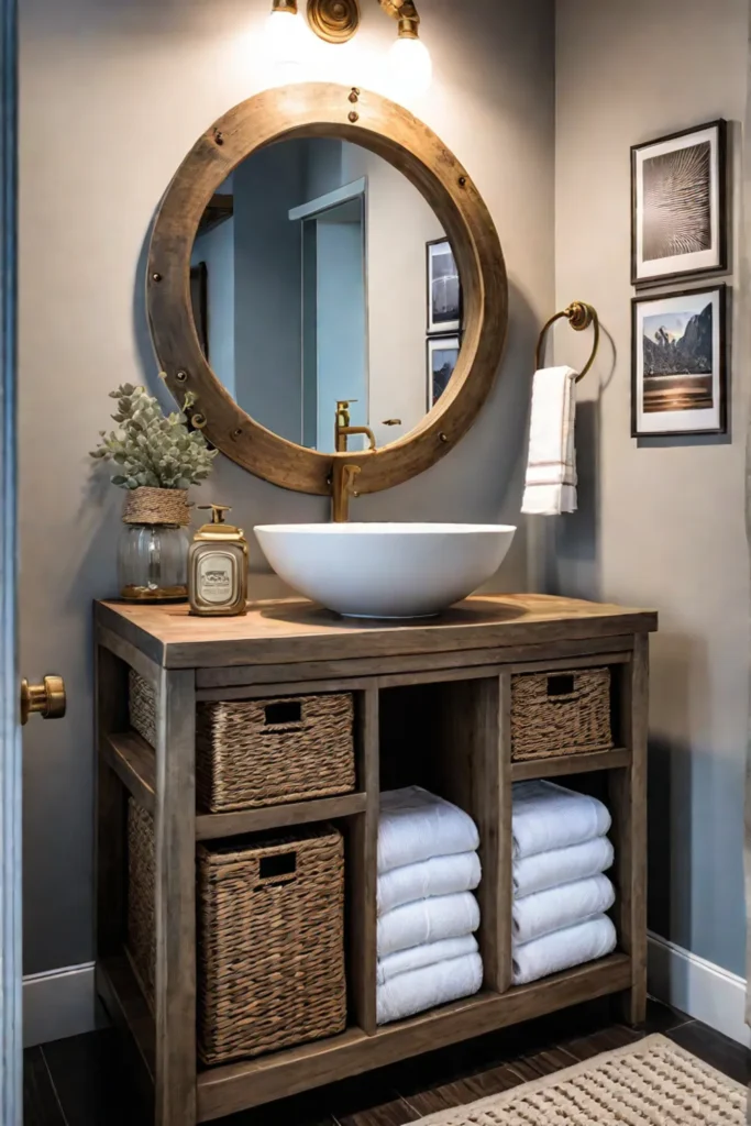 Charming bathroom with warm textures and spalike elements