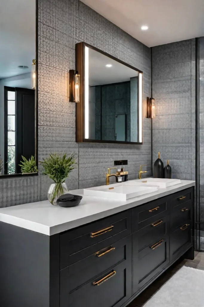 Contemporary bathroom geometric vanity