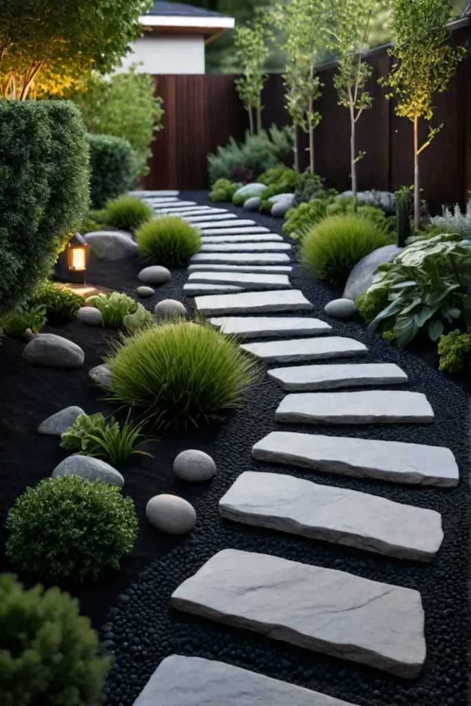 Defined pathway for enhanced accessibility in a compact garden