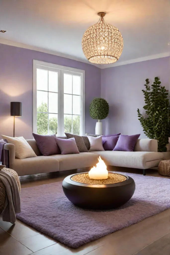Living space with calming lavender and vanilla fragrances