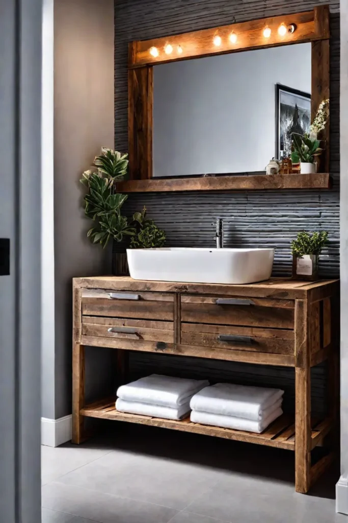 Reclaimed wood bathroom design