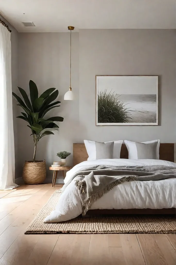 Simple and stylish bedroom with a focus on functionality and clean lines