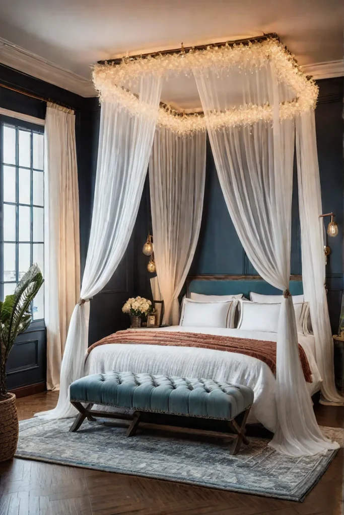 DIY bedroom canopy for a bohemian vibe