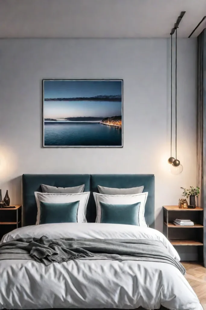 Functionality in minimalist bedroom