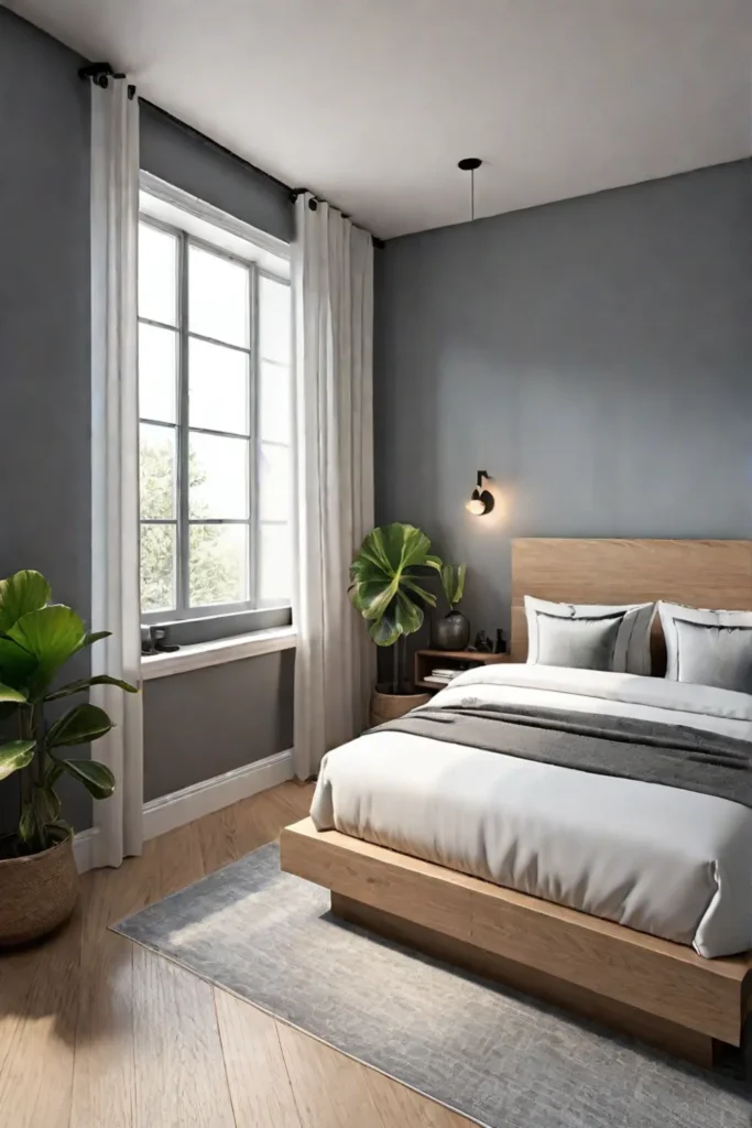 Minimalist bedroom with natural light