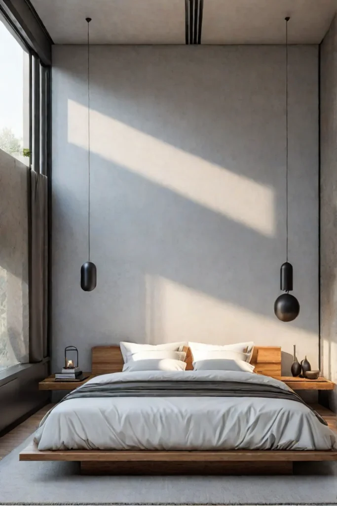 Sustainable and minimalist bedroom design promoting tranquility